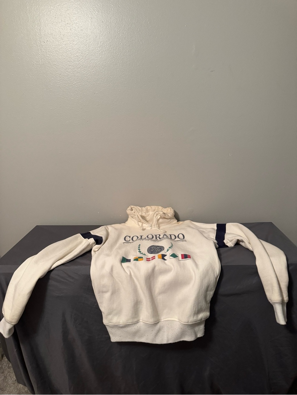 Vintage 1990 University of Colorado Boulder Sweatshirt Mens XL USA Made 1/4 Zip